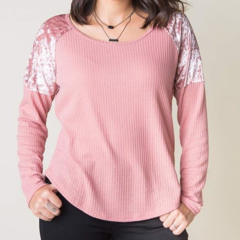 Pink long sleeve top in XS, S, M only $10